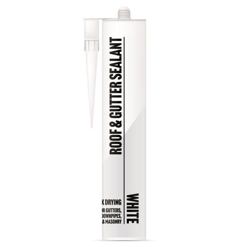 White roof gutter sealant - roof,