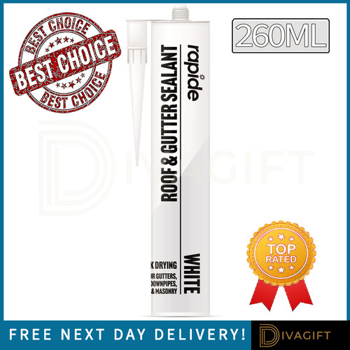 White roof gutter sealant - gutter,